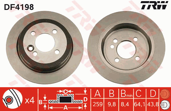 Jarrulevy TRW DF4198