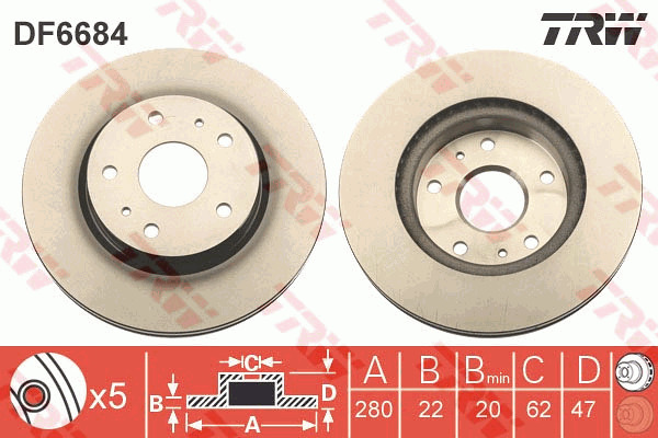 Jarrulevy TRW DF6684