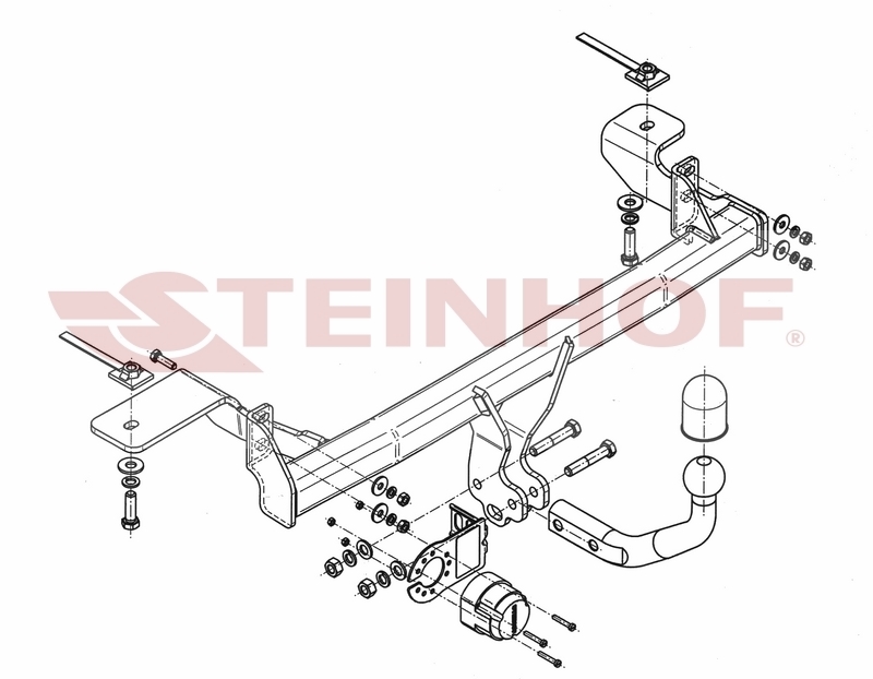 Vetokoukku STEINHOF STF-123 Fiat Panda 4x4 '04-11