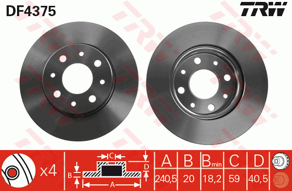 Jarrulevy TRW DF4375