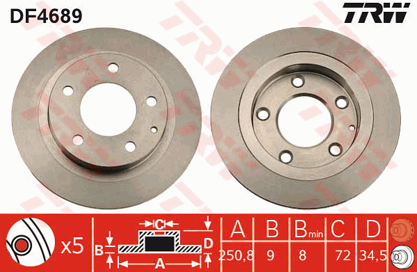 Jarrulevy TRW DF4689