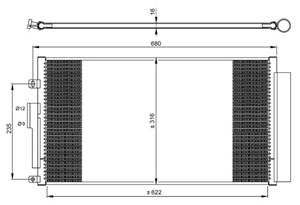 Kondensaattori, ilmastointilaite, ABARTH 500 / 595 / 695, 500C / 595C / 695C, 46431724, 51819064, 51932163, 60812298