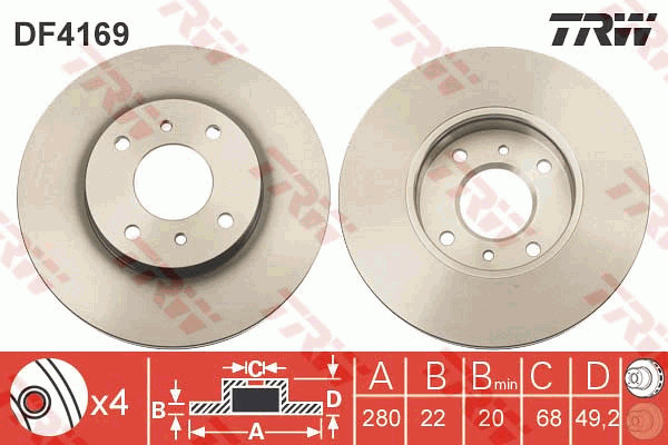 Jarrulevy TRW DF4169