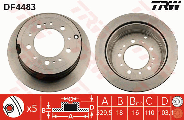 Jarrulevy TRW DF4483