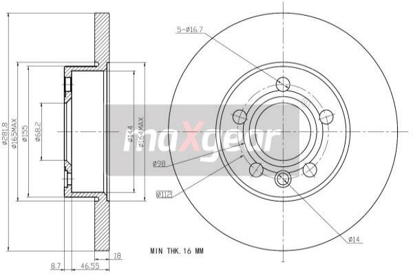 Jarrulevy MAXGEAR 19-0990
