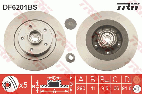 Jarrulevy TRW DF6201BS