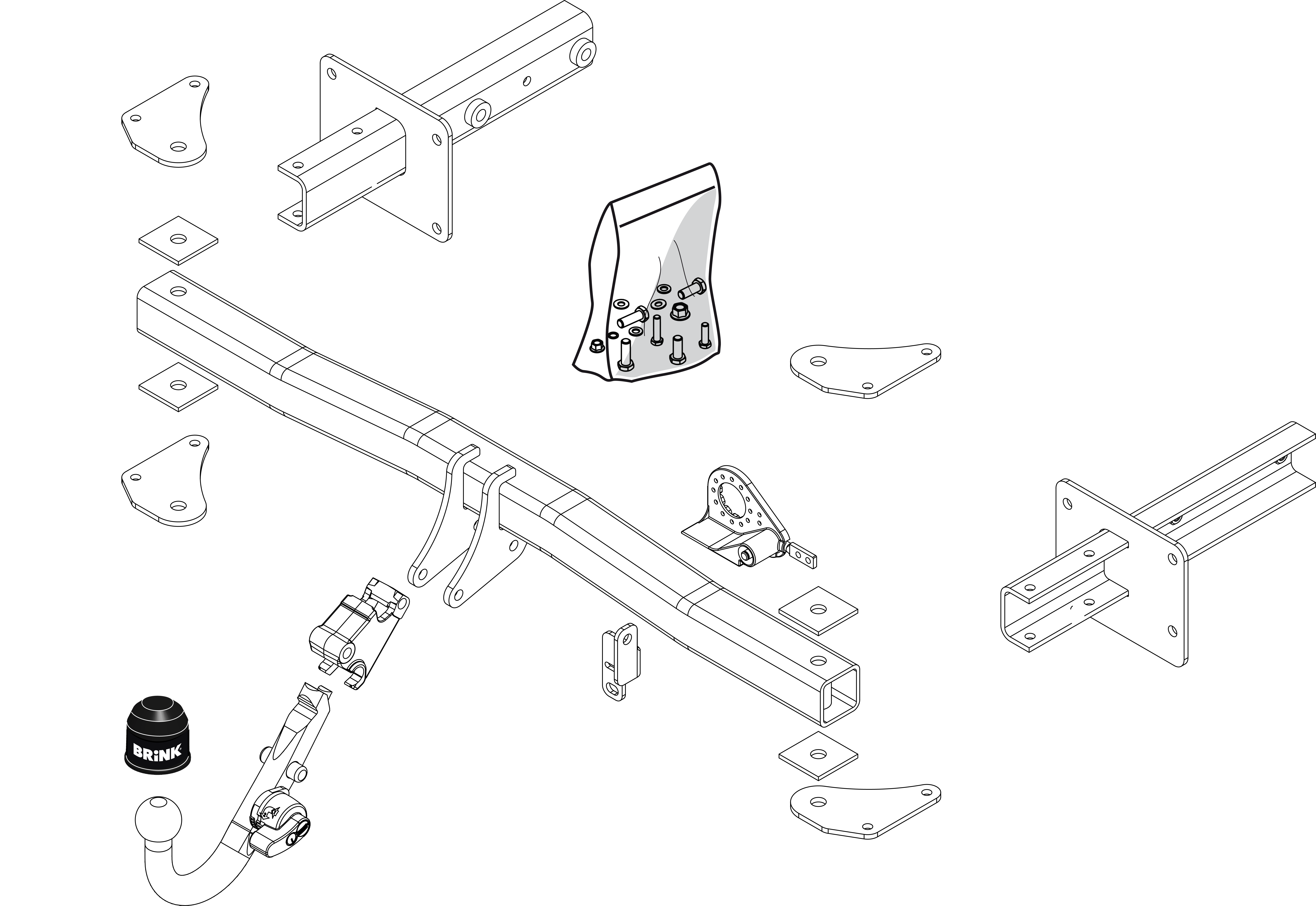 Vetokoukku BRINK 461700 MB R-Class W251, V251