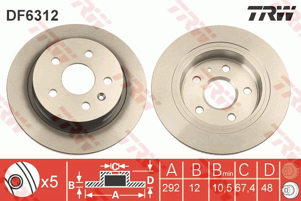 Jarrulevy TRW DF6312