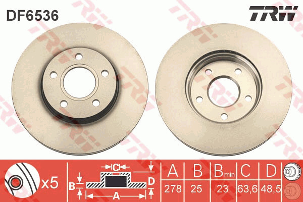 Jarrulevy TRW DF6536