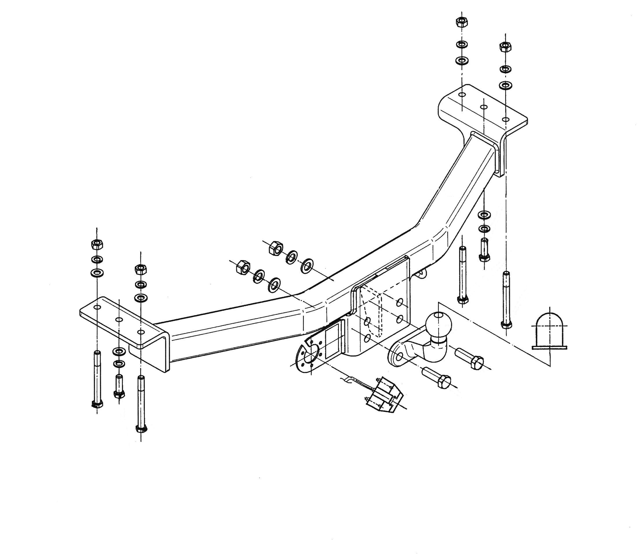 Vetokoukku STEINHOF STM-350 Mitsubishi Pajero Sport '96-, Pajero Sport Van '99-08
