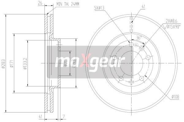 Jarrulevy MAXGEAR 19-1038