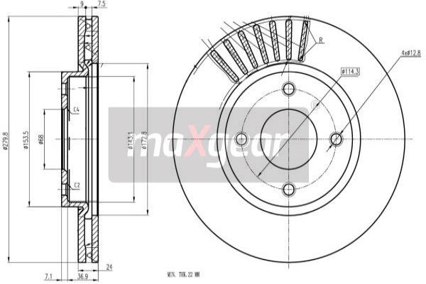 Jarrulevy MAXGEAR 19-3353