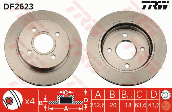 Jarrulevy TRW DF2623