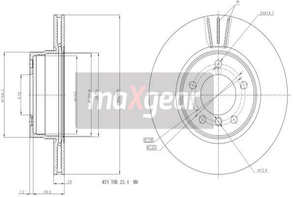 Jarrulevy MAXGEAR 19-1053MAX