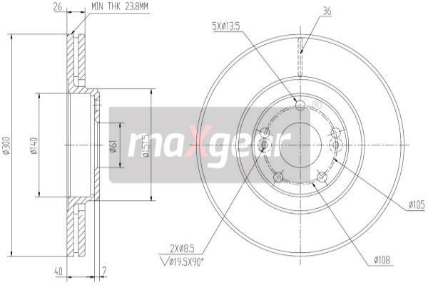 Jarrulevy MAXGEAR 19-0819