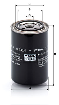 Öljynsuodatin MANN-FILTER W 940/4