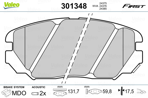 Jarrupalasarja, levyjarru VALEO 301348