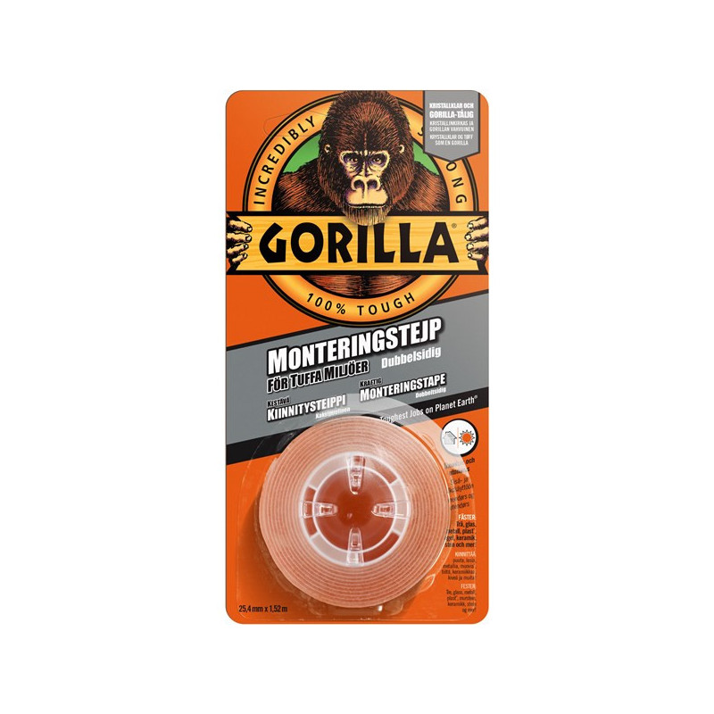 Gorilla asennusteippi 1,52m x 25,4mm