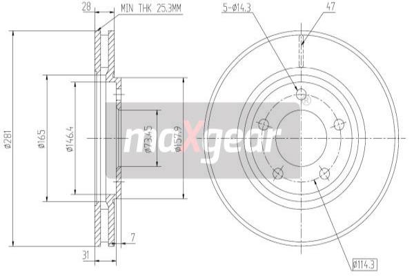 Jarrulevy MAXGEAR 19-1800MAX