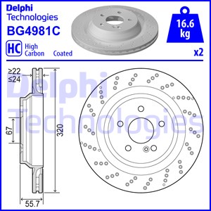 Jarrulevy DELPHI BG4981C