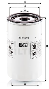 Öljynsuodatin MANN-FILTER W 1152/1
