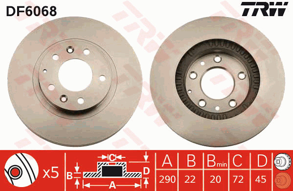 Jarrulevy TRW DF6068