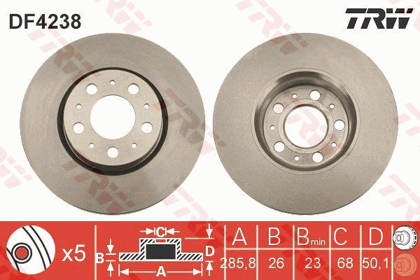 Jarrulevy TRW DF4238
