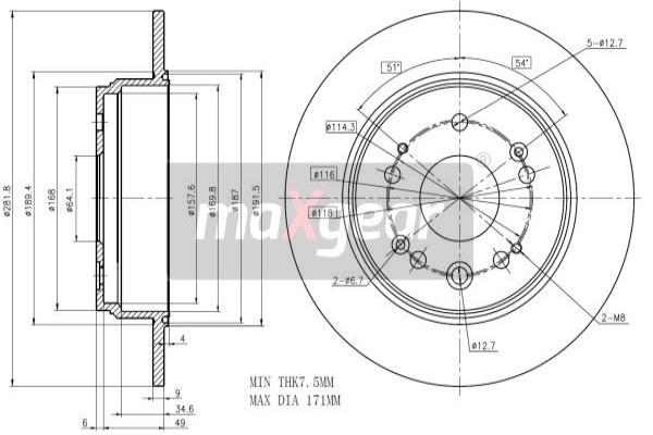 Jarrulevy MAXGEAR 19-1021