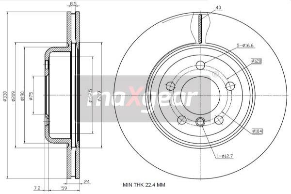Jarrulevy MAXGEAR 19-2782