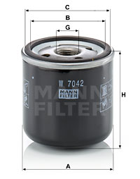 Öljynsuodatin MANN-FILTER W 7042