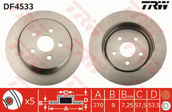 Jarrulevy TRW DF4533