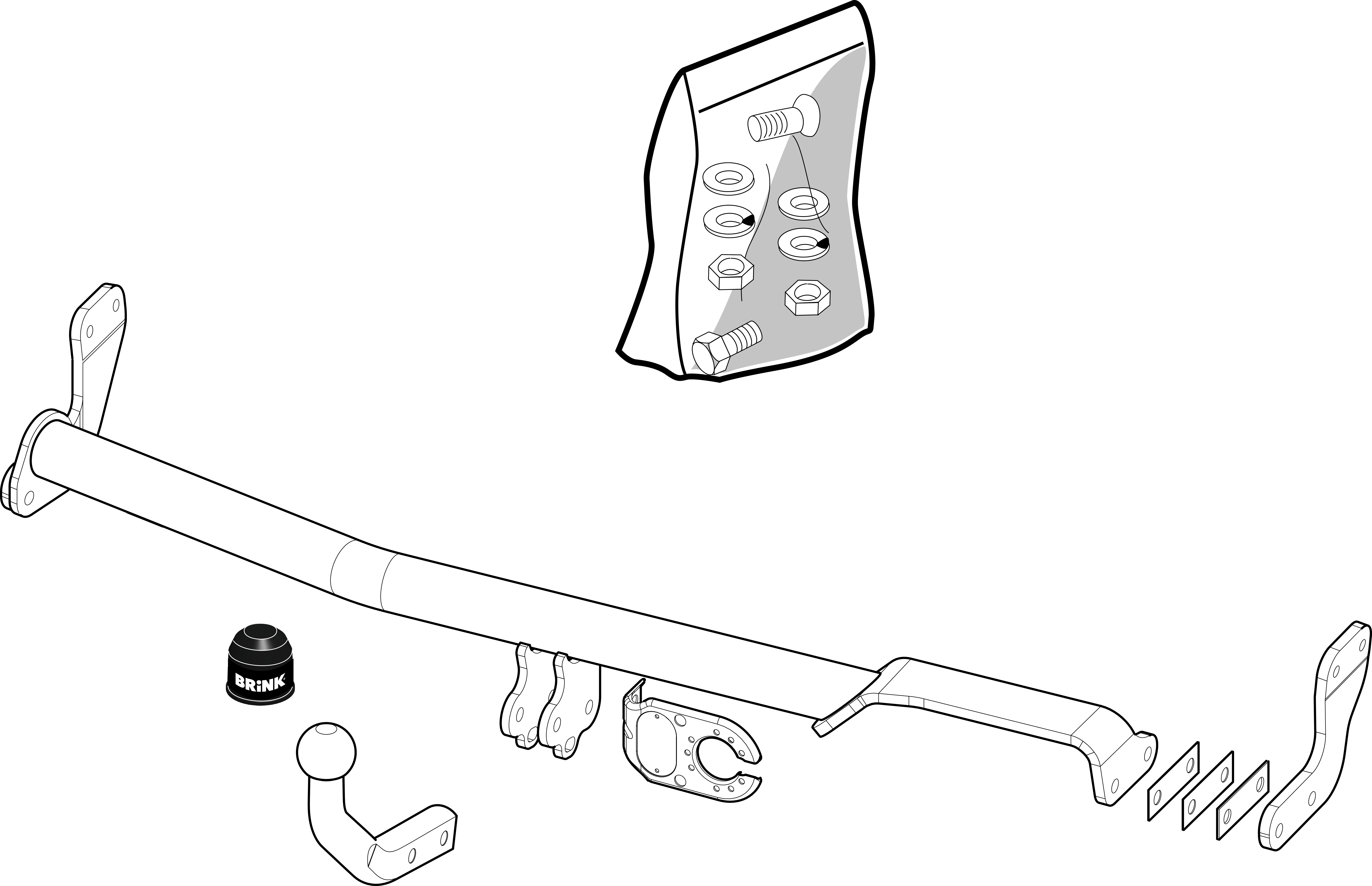 Vetokoukku BRINK 374300 Citroen C2 '03-09