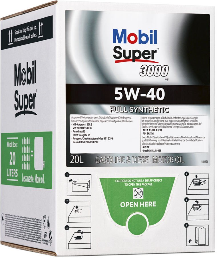 Moottoriöljy MOBIL 5W40 SUPER 3000 X1 20L