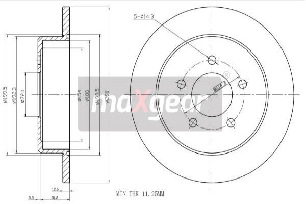 Jarrulevy MAXGEAR 19-0912MAX