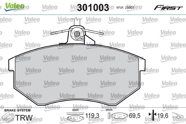 Jarrupalasarja, levyjarru VALEO 301003