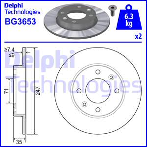Jarrulevy DELPHI BG3653