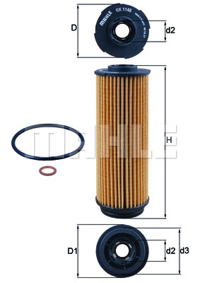 Öljynsuodatin MAHLE ORIGINAL OX 1146D