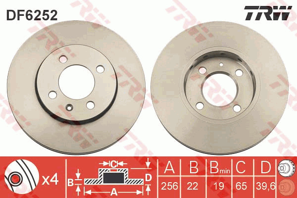 Jarrulevy TRW DF6252