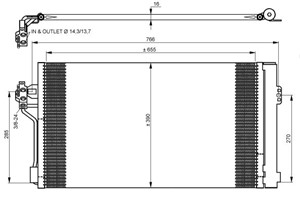 Kondensaattori, ilmastointilaite, MERCEDES-BENZ VIANO [W639], VITO / MIXTO Skåp [W639], VITO Buss [W639], 6398350470, A6398350470