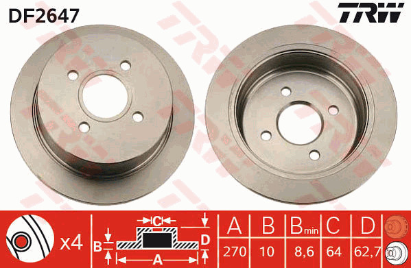 Jarrulevy TRW DF2647