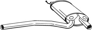 Keskiäänenvaimentaja, AUDI A4 B5, A4 B5 Avant, 8D0253409AB, 8D0253409AC