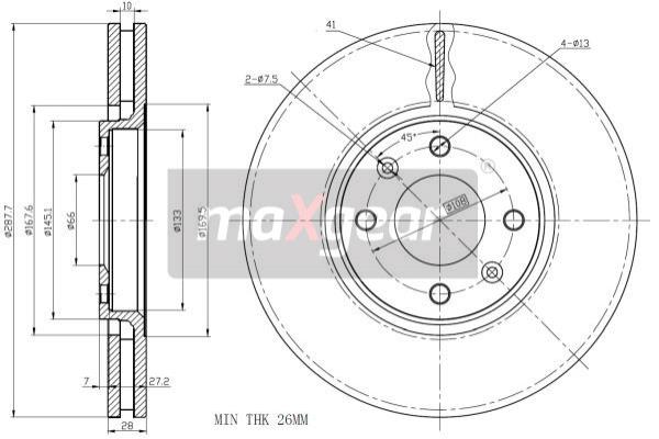 Jarrulevy MAXGEAR 19-1067