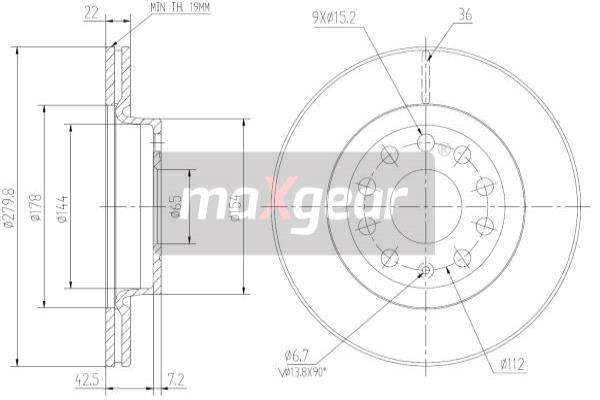 Jarrulevy MAXGEAR 19-0820