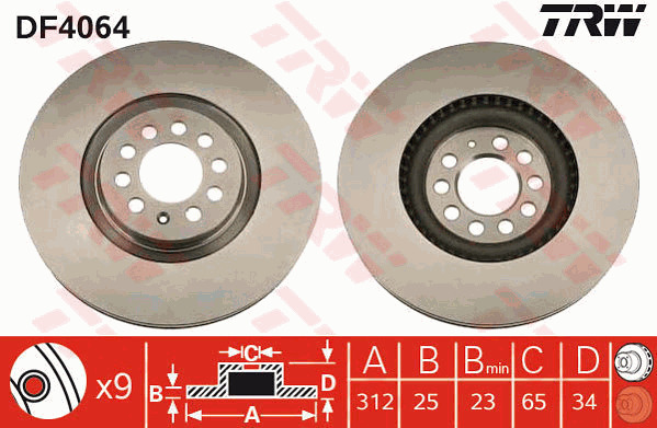 Jarrulevy TRW DF4064