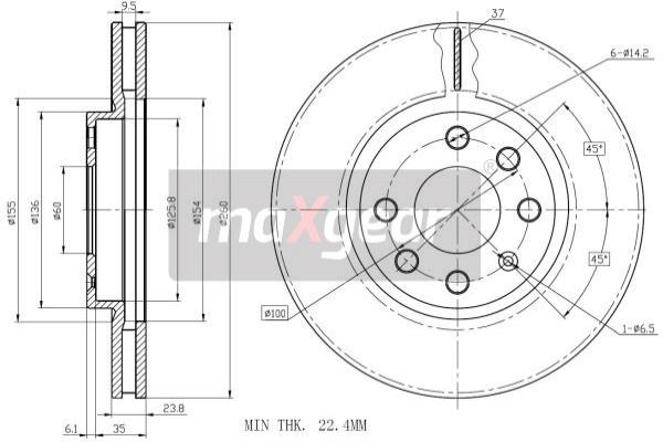 Jarrulevy MAXGEAR 19-0808