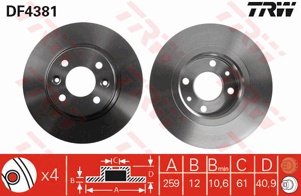 Jarrulevy TRW DF4381