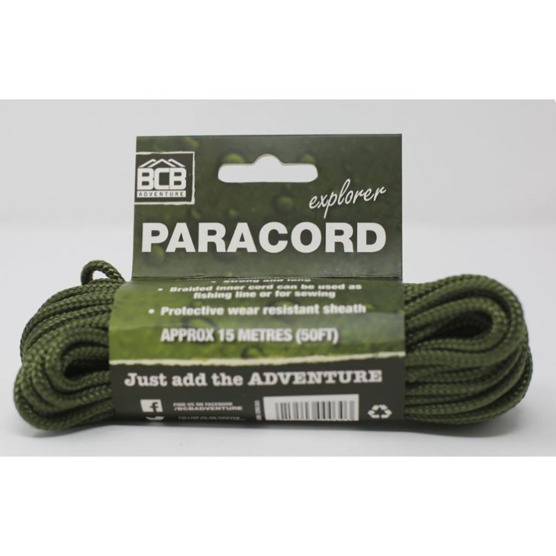 BCB Paracord 15m köysi, vihreä