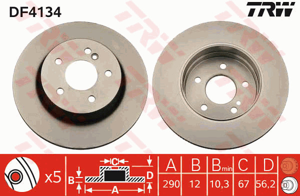 Jarrulevy TRW DF4134