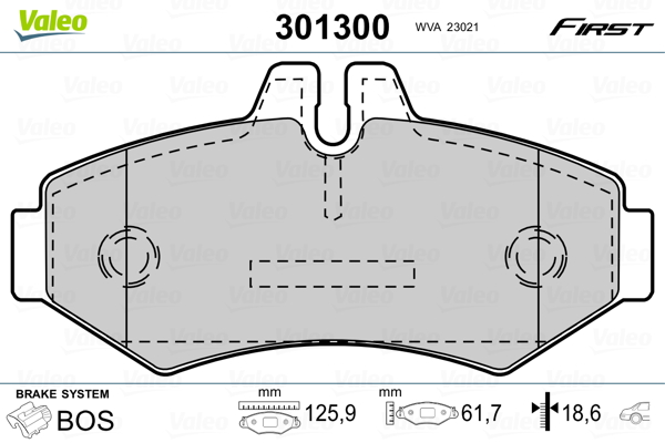 Jarrupalasarja, levyjarru VALEO 301300