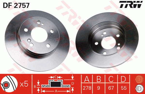 Jarrulevy TRW DF2757